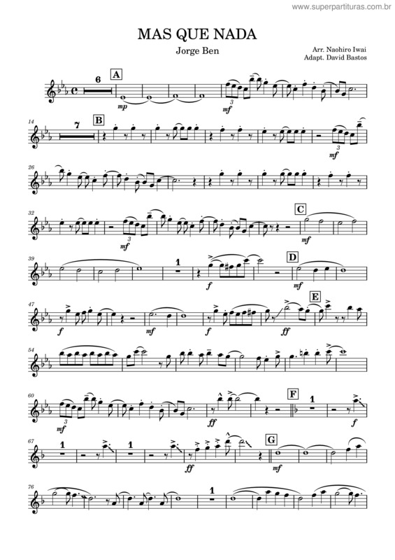 Partitura da música Mas Que Nada – Aglesson
