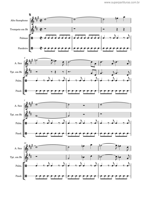 Partitura da música Mas Que Nada Alexânia