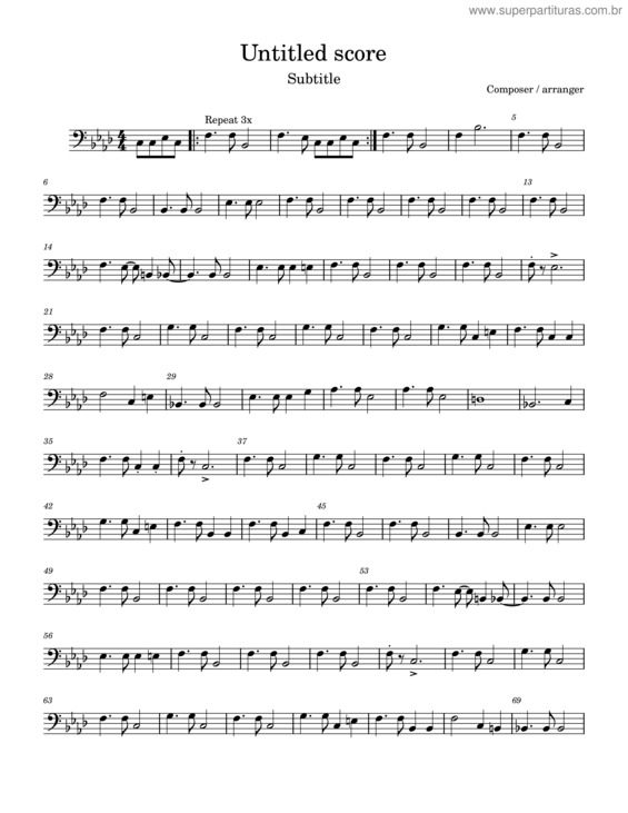 Partitura da música Mas Que Nada Bass Part