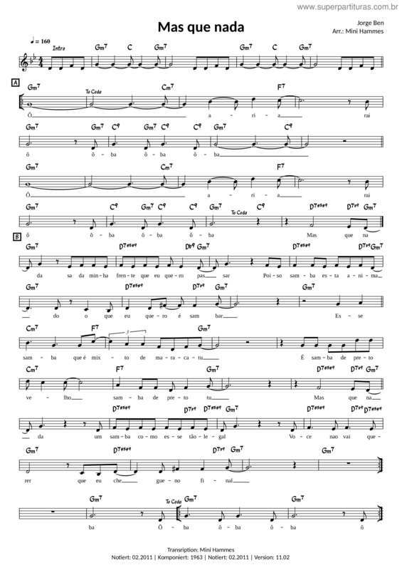 Partitura da música Mas Que Nada v.15