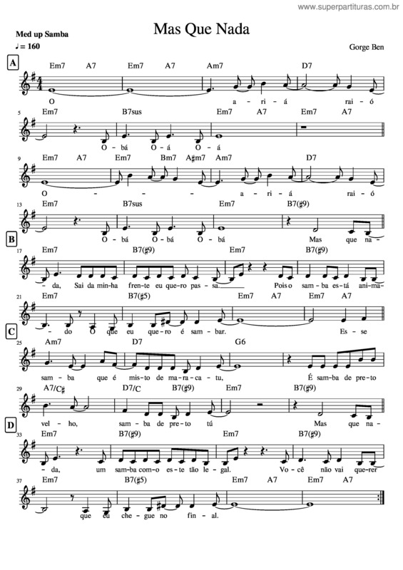 Partitura da música Mas Que Nada v.16