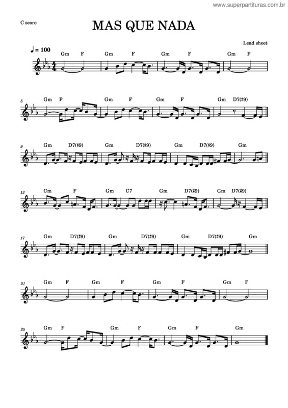 Partitura da música Mas Que Nada v.17