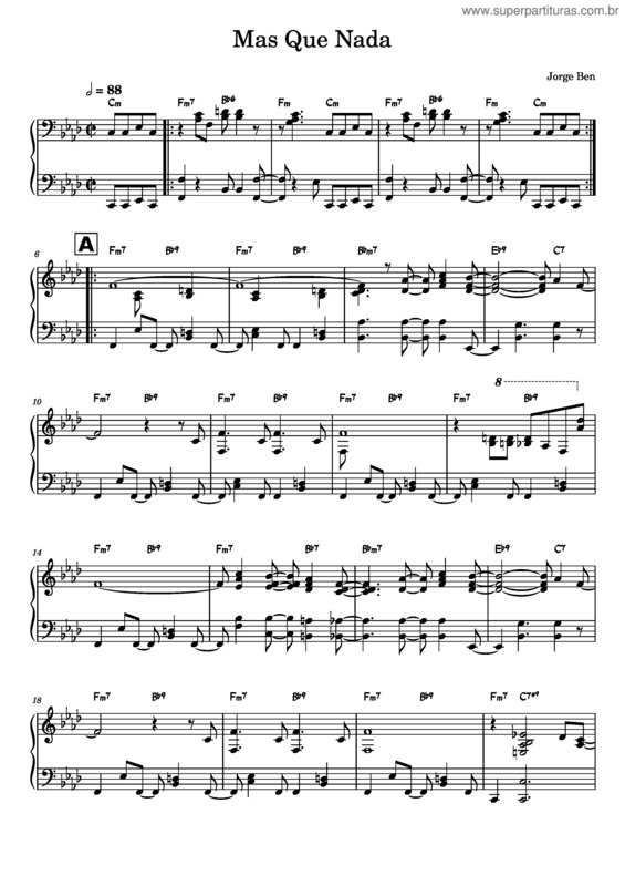 Partitura da música Mas Que Nada v.19