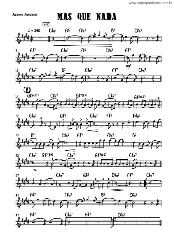 Partitura da música Mas Que Nada v.4