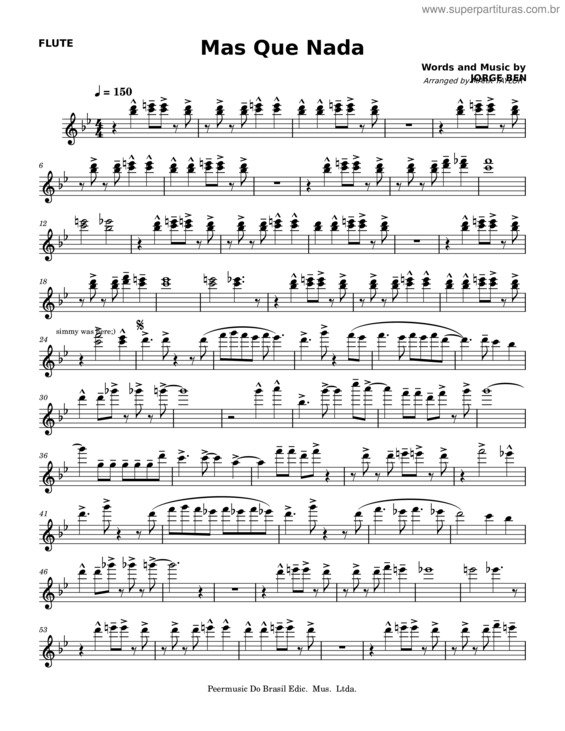 Partitura da música Mas Que Nada v.45