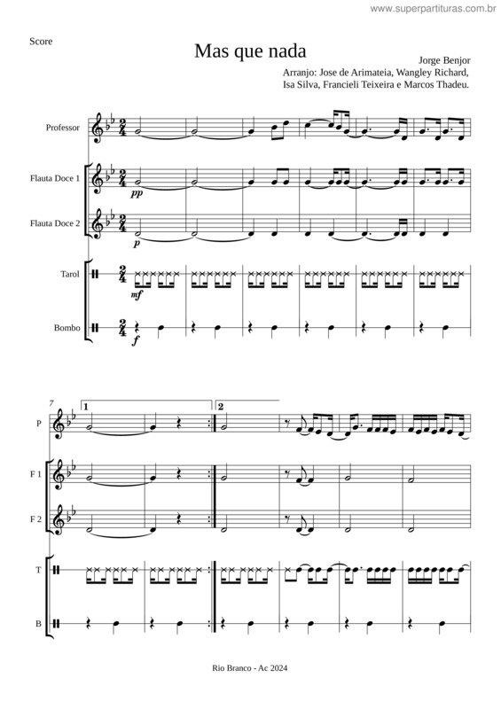Partitura da música Mas Que Nada v.57