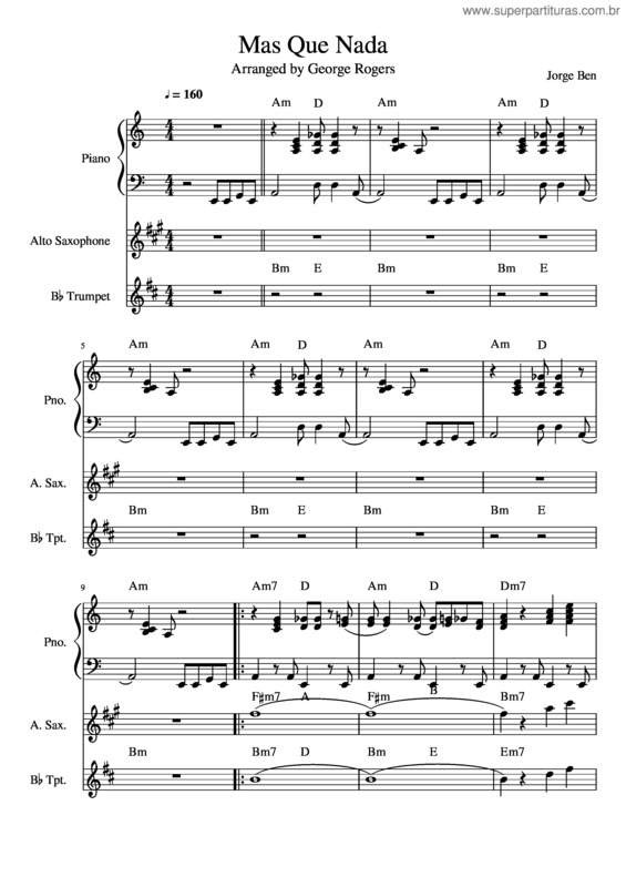 Partitura da música Mas Que Nada v.7