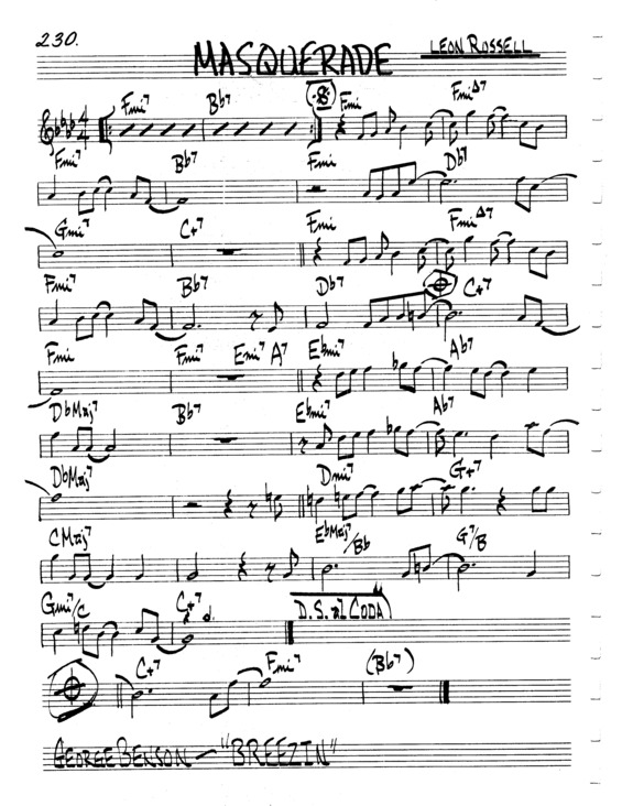 Partitura da música Masquerade v.4