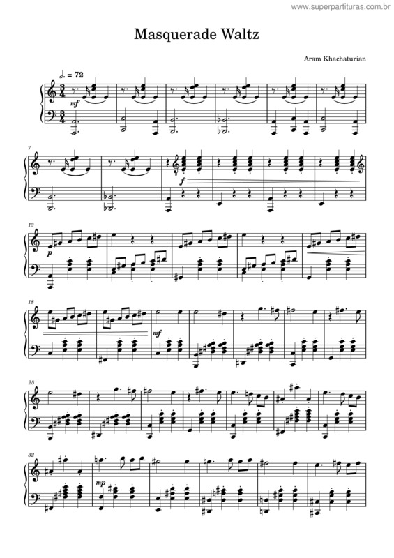 Partitura da música Masquerade Waltz v.2