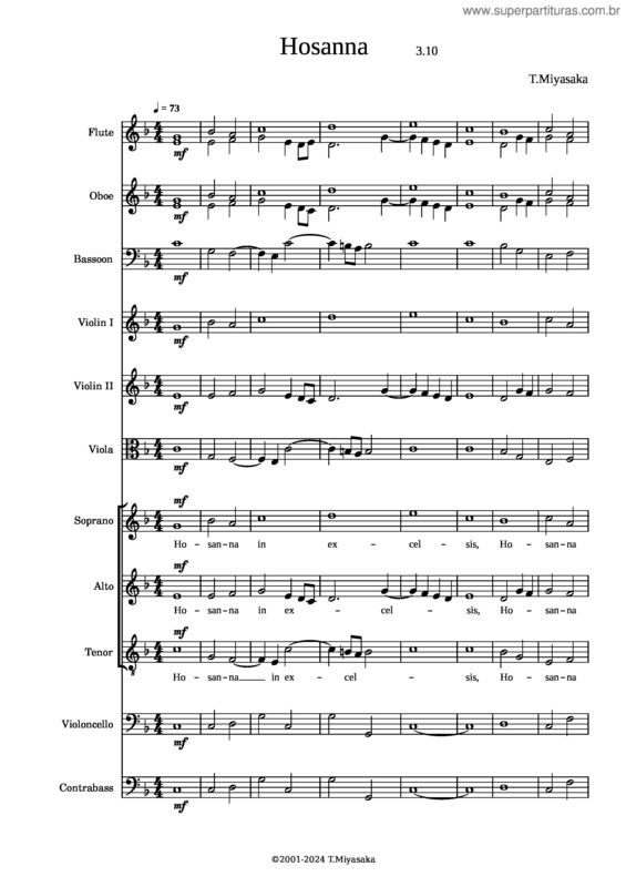 Partitura da música Mass For 3 Voices V3 – Hosanna v.2