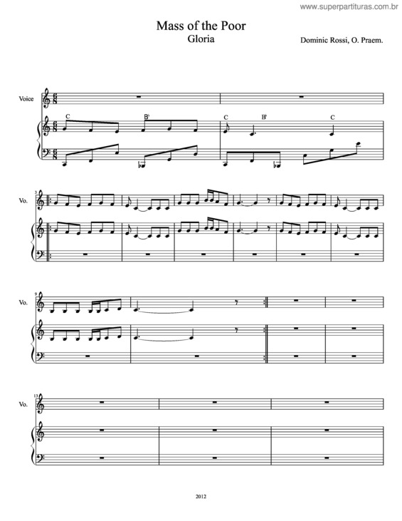 Partitura da música Mass Of The Poor:  Gloria