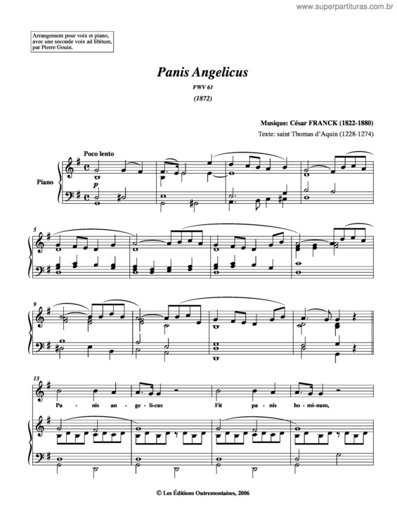 Partitura da música Mass