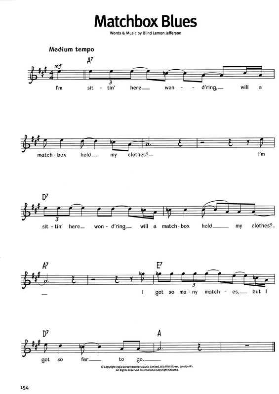 Partitura da música Matchbox Blues v.2