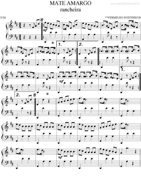 Partitura da música Mate Amargo