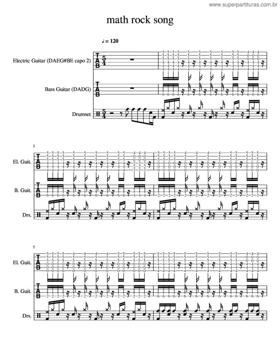 Partitura da música Math Rock Song Wip 1/21/2018 @ 12:24 A.M.