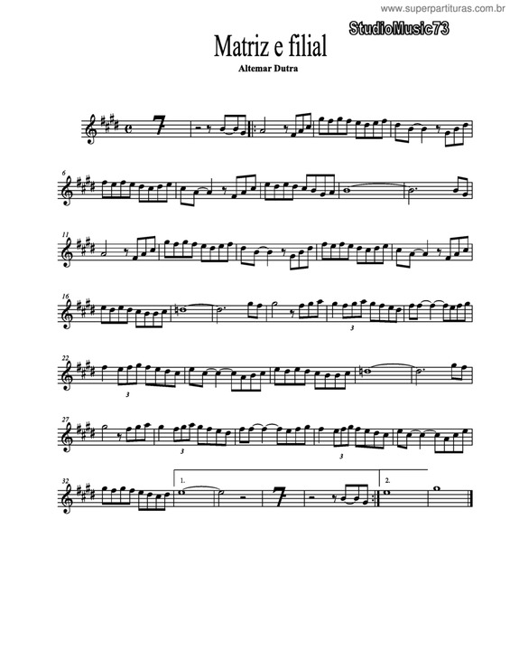 Partitura da música Matriz e Final