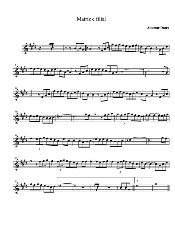 Partitura da música Matriz ou Filial v.2