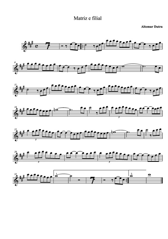Partitura da música Matriz ou Filial v.3