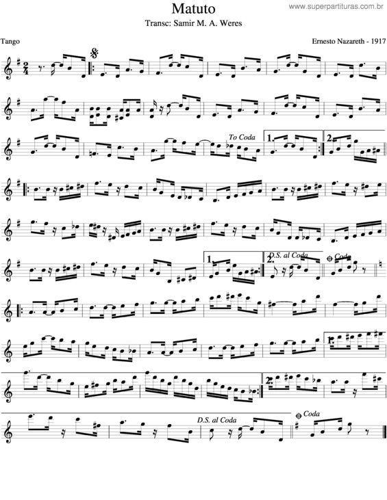 Partitura da música Matuto v.2