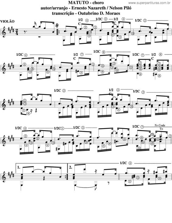 Partitura da música Matuto v.6