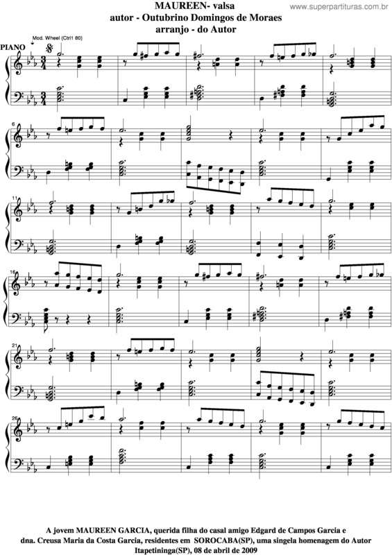 Partitura da música Maureen v.4