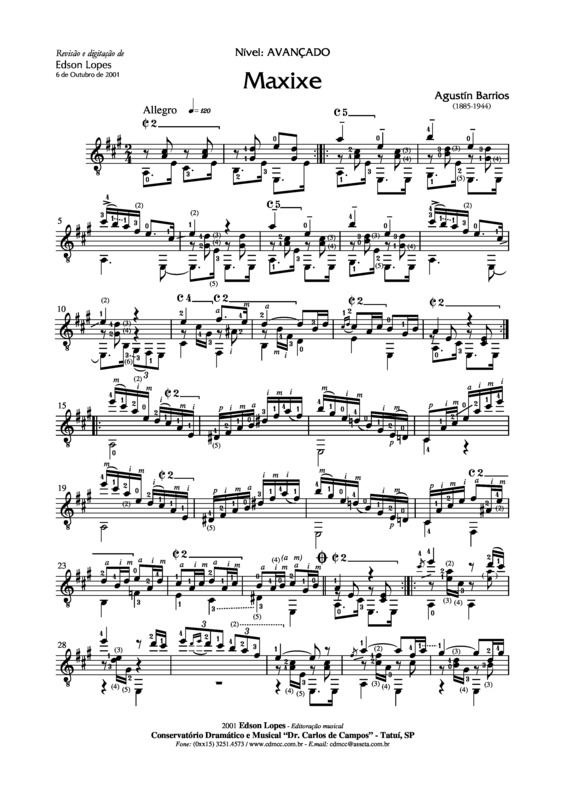 Partitura da música Maxixe v.2