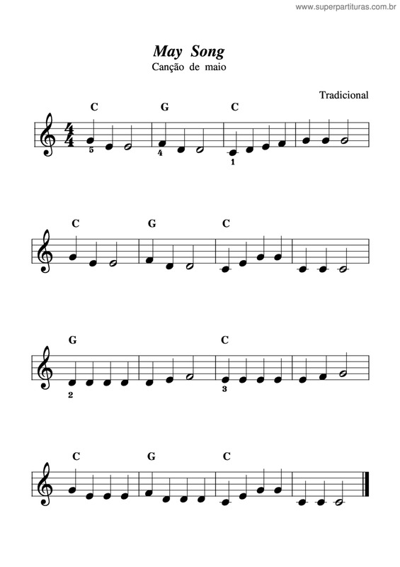 Partitura da música May Song