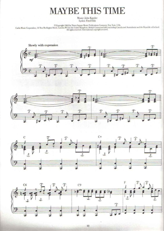 Partitura da música Maybe This Time v.3