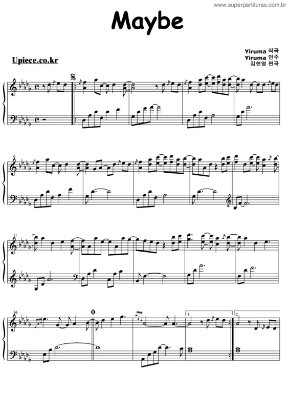 Partitura da música Maybe