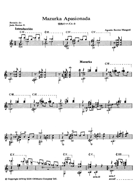 Partitura da música Mazurka Apasionada