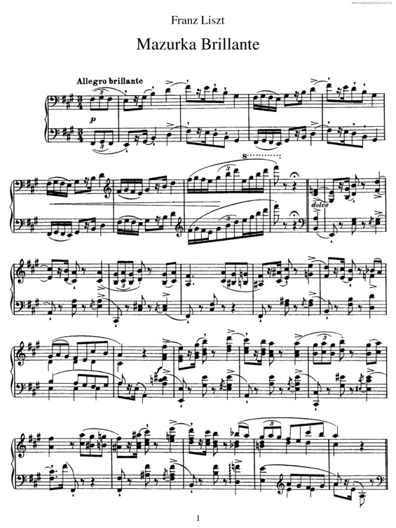 Partitura da música Mazurka brillante