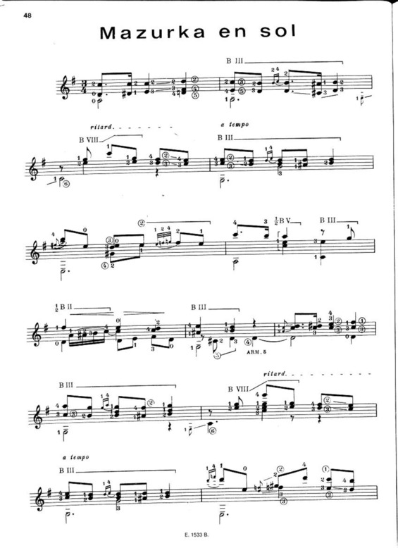 Partitura da música Mazurka En Sol