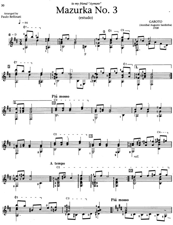 Partitura da música Mazurka No. 3 v.2