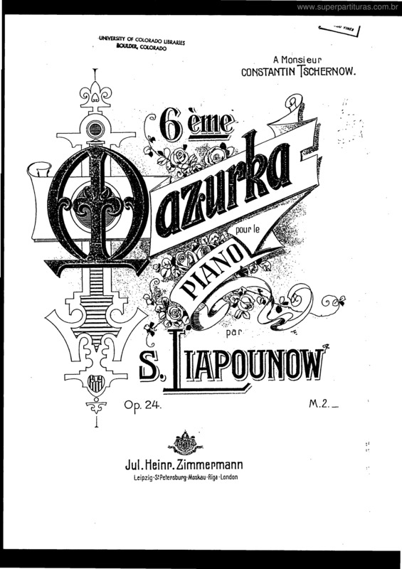 Partitura da música Mazurka No. 6