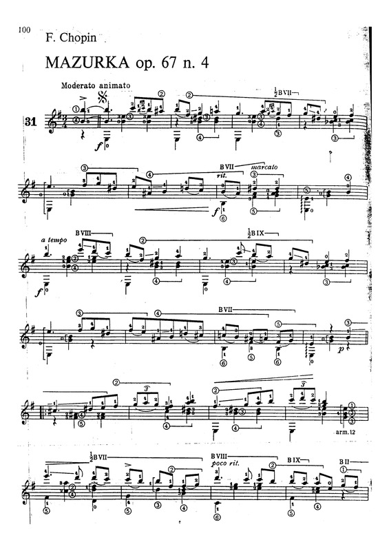 Partitura da música Mazurka Op 61 N 4