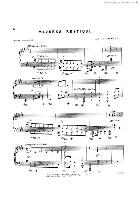 Partitura da música Mazurka rustique