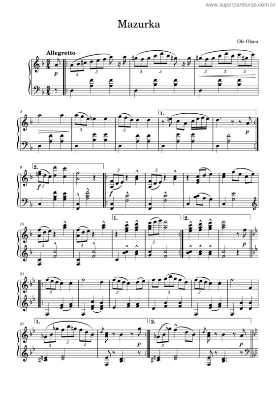 Partitura da música Mazurka v.11