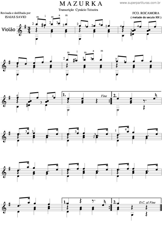 Partitura da música Mazurka v.2