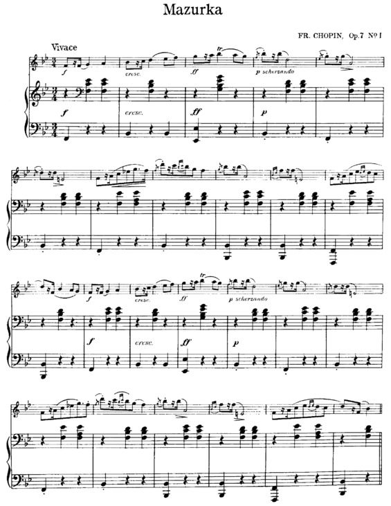 Partitura da música Mazurka v.8