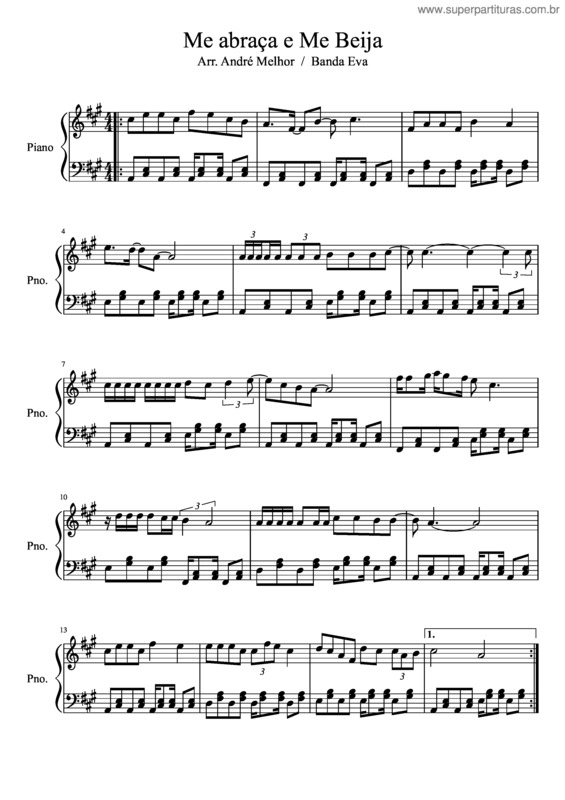 Partitura da música Me Abraça E Me Beija
