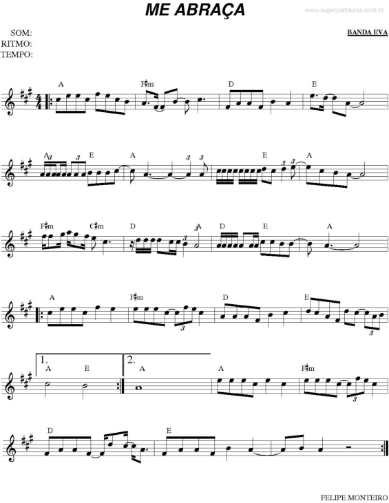 Partitura da música Me Abraça v.2