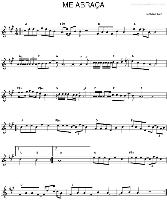 Partitura da música Me Abraça