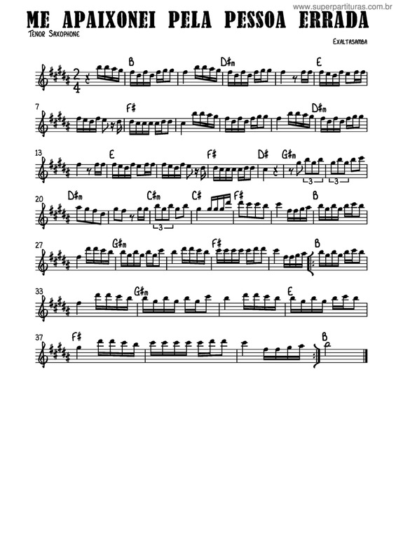 Partitura da música Me Apaixonei Pela Pessoa Errada v.3