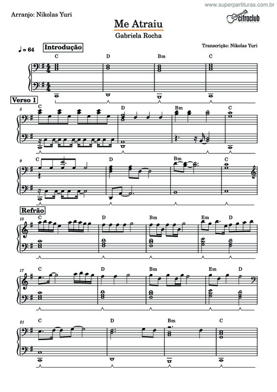 Partitura da música Me Atraiu v.2