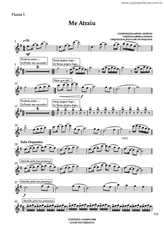 Partitura da música Me Atraiu