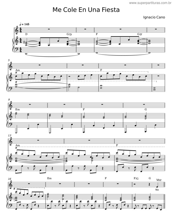 Partitura da música Me Cole En Una Fiesta