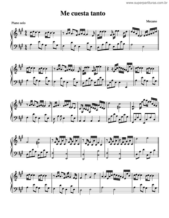 Partitura da música Me Cuesta Tanto Olvidarte v.2