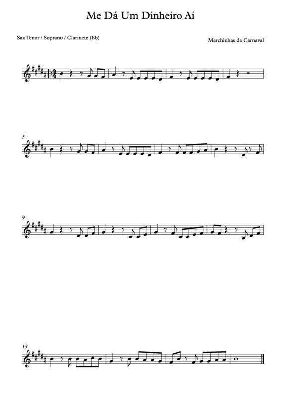 Partitura da música Me Dá Um Dinheiro Aí v.4