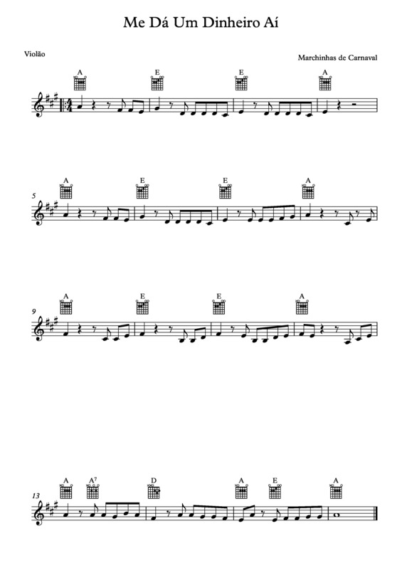 Partitura da música Me Dá Um Dinheiro Aí v.9