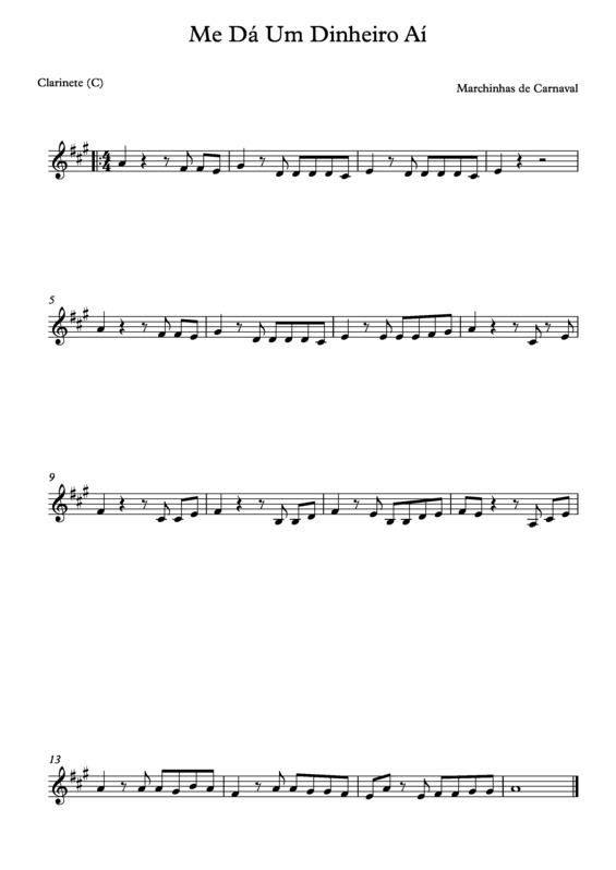 Partitura da música Me Dá Um Dinheiro Aí